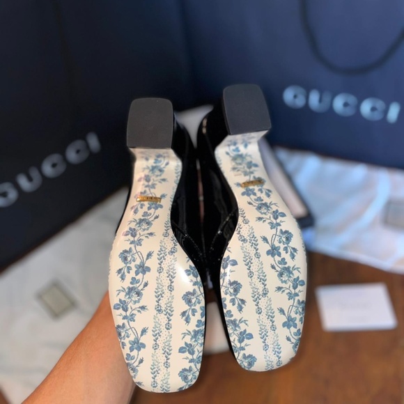 Gucci Womens Calfskin GG Marmont Mid Heel Pump NIB - Picture 6 of 15